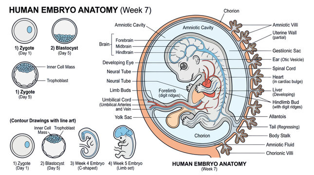 Human Embryo Anatomy Week 7: Development Stages and Key Features