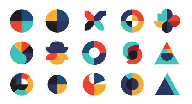 Abstract Geometric Shapes Modern Design Elements Circle Square Triangle