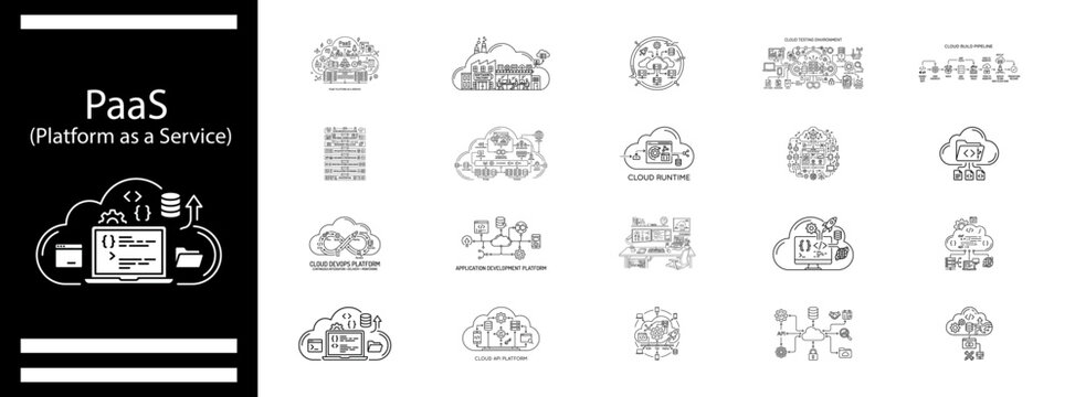PaaS Platform as a Service Icon Set