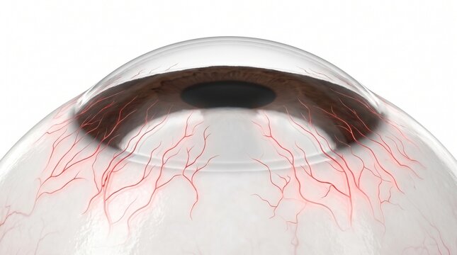 3D Ophthalmology Diagram of Corneal Neovascularization caused by Hypoxia