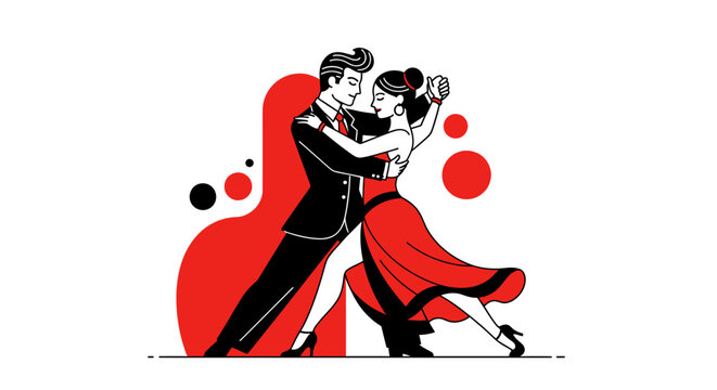 Elegant Couple Dancing Tango