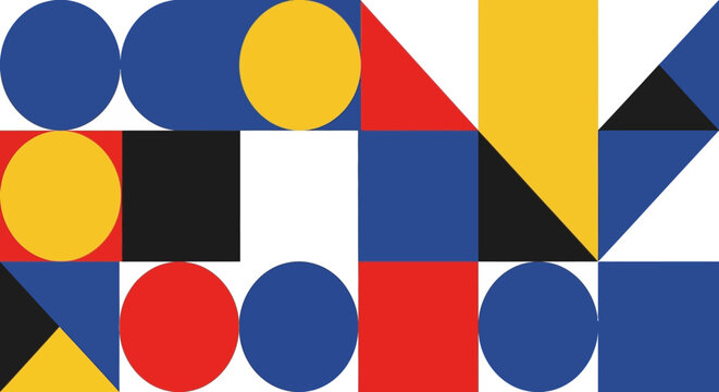 Geometric Patterns: Squares, Circles, Triangles - Abstract Art