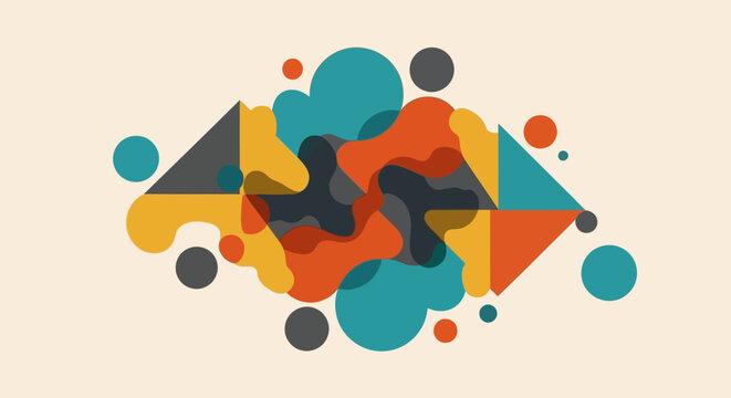 Abstract Geometric Shapes and Organic Forms - Modern Design