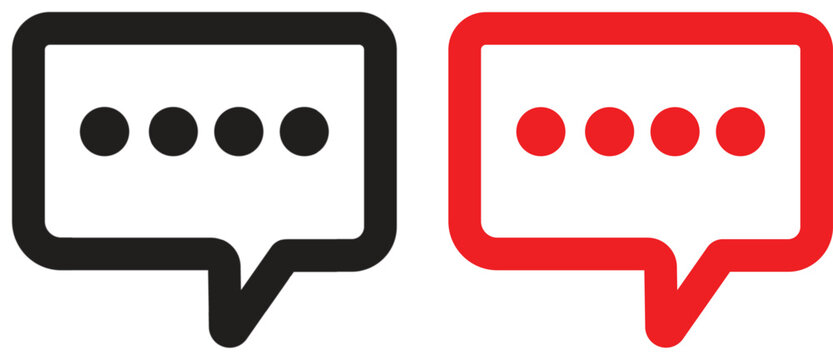 Modern Chat Bubble Icons Collection with Minimal Messaging Interface Design