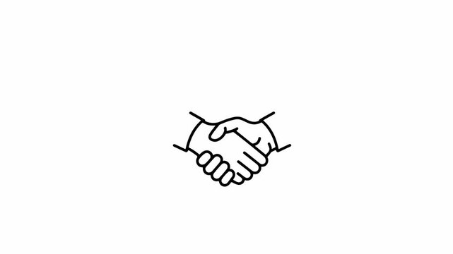 business man Handshake Line Art Animation
