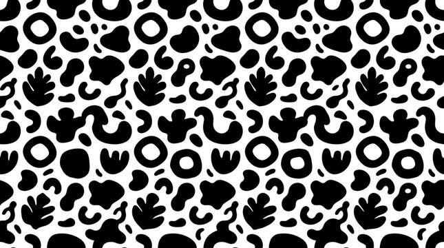 Black and white leopard spots pattern.