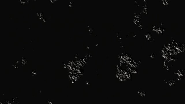 4K Dark Grunge Rough Stone Texture Overlay Screen Blend Mode Damaged Concrete Asphalt Displacement Map Bumpy Sci-Fi Terrain Surface Shifting Boiling Noise Background For Horror VFX Motion Graphic