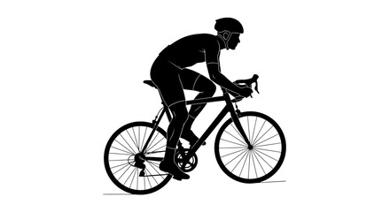 Fototapeta premium Man Riding a Bicycle Fast.