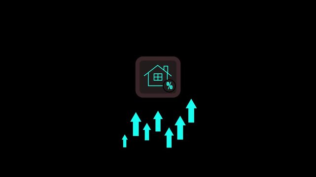 Financial growth chart animation with upward arrows