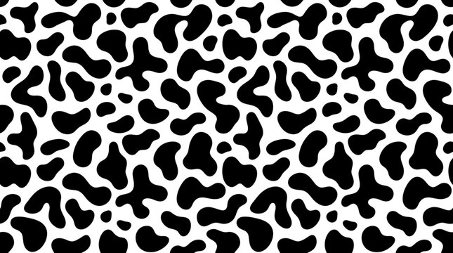 Black and white cow print pattern.