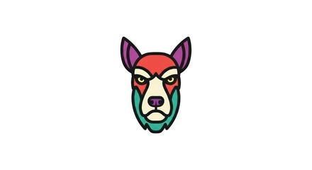 Fototapeta premium Colorful cartoon dog head illustration.