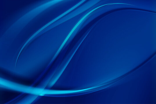 Abstract Blue Background with Smooth Glowing Waves - 1