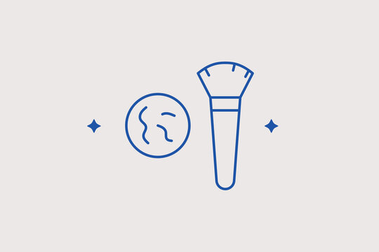 Fingerprint powder brush line icon for lifting prints for forensic field operations. Practical vector illustration for crime lab training, detective equipment apps, or evidence kits.