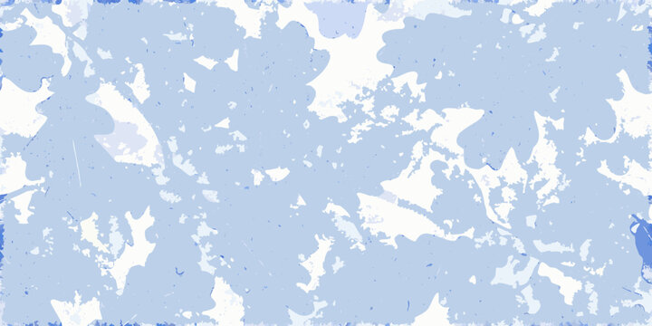 abstract blue and white paint splatter art