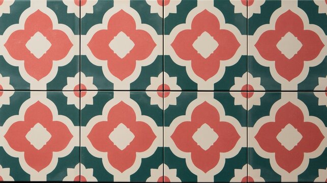 Top-down view of traditional Vietnamese jade floor tiles