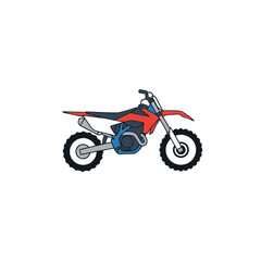 Obraz premium Red and blue dirt bike motorcycle.