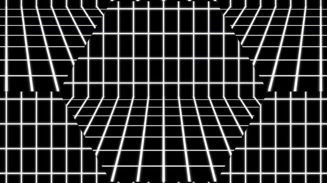 Futuristic Hexagonal Data Grid Animation. Endless Minimalist Sci-Fi Tech Presentation Backdrop Video Loop
