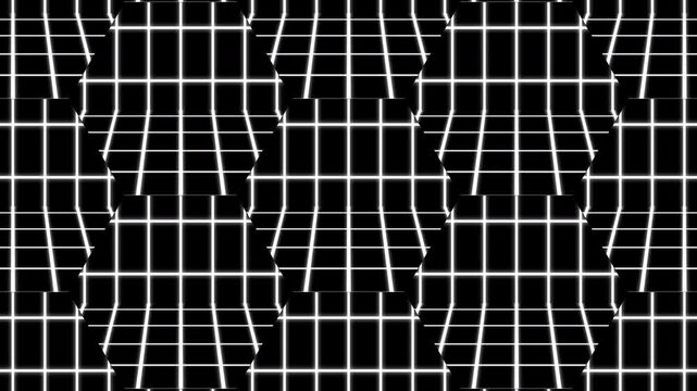 Futuristic Hexagonal Data Grid Animation. Endless Minimalist Sci-Fi Tech Presentation Backdrop Video Loop