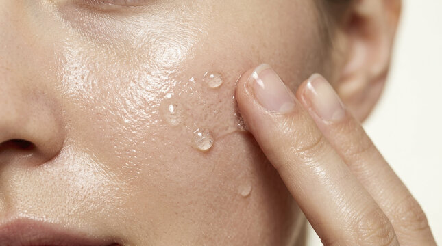 Close-up of liquid microneedling spicule serum applied to skin, showing product efficacy and dermal absorption.
