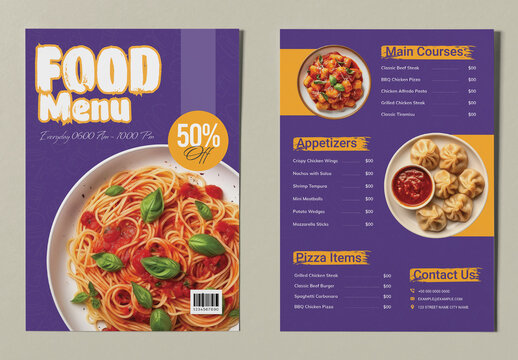 Food Menu Template Layout