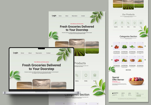Online Grocery Store Ecommerce Website Template