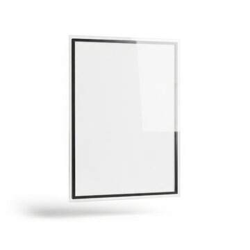 Rectangular vertical frame with a thin black border and transparent glass surface