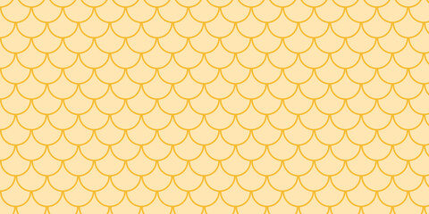 simple golden color fish scale pattern art for banner poster background. © kowsar