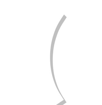 Abstract gray parenthesis curve bracket design on transparent background