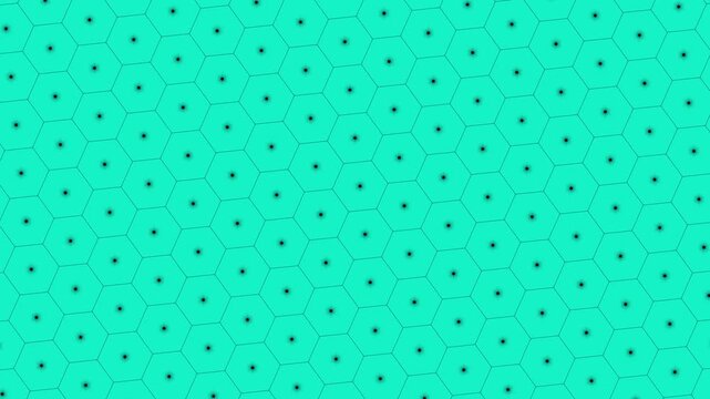 Modern Hexagonal Tech Grid Mesh Background Loop. Seamless Minimalist Sci-Fi Data Geometry Corporate Presentation Texture
