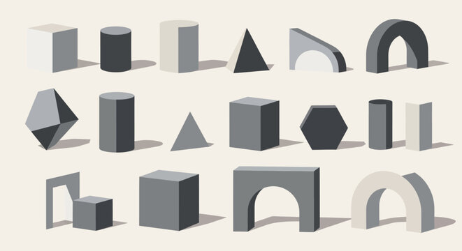 Geometric Shapes Collection - 3D Blocks and Objects