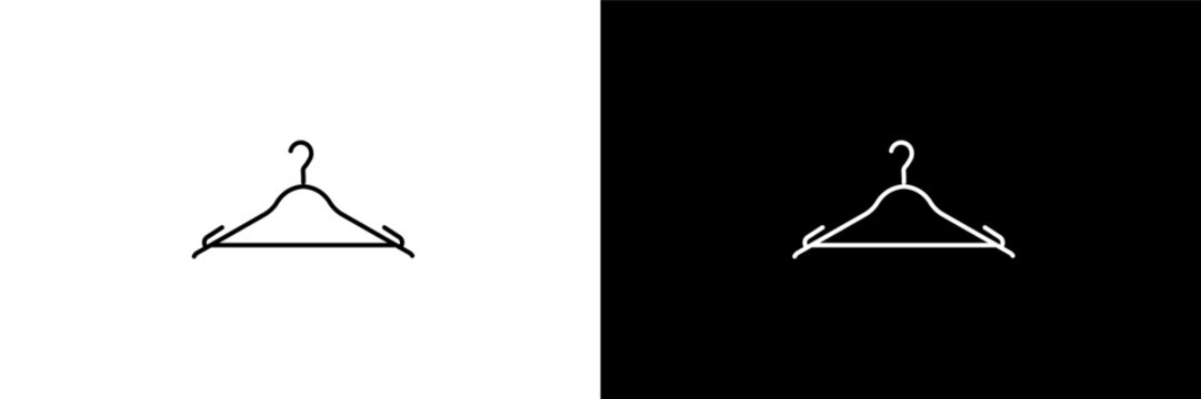 checkroom outline icons in hotel category. White and Black style linear checkroom icon