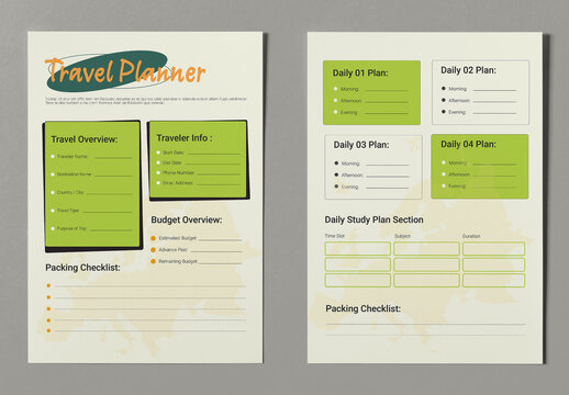 Vacation And Travel Planner Template
