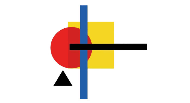 Abstract Geometric Shapes: Circle, Square, Triangle - Minimalist Design