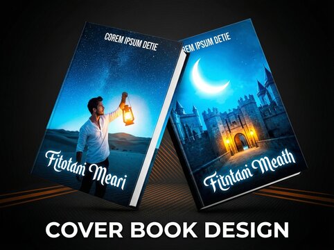 Book cover design, mockup template, cover page, publishing layout