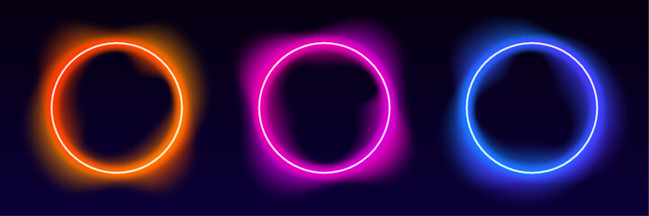 Colorful glowing circle floats on transparent background with smooth gradient motion and sleek neon lighting. Modern style enhances visual impact. Great for digital artwork. © megasuperman