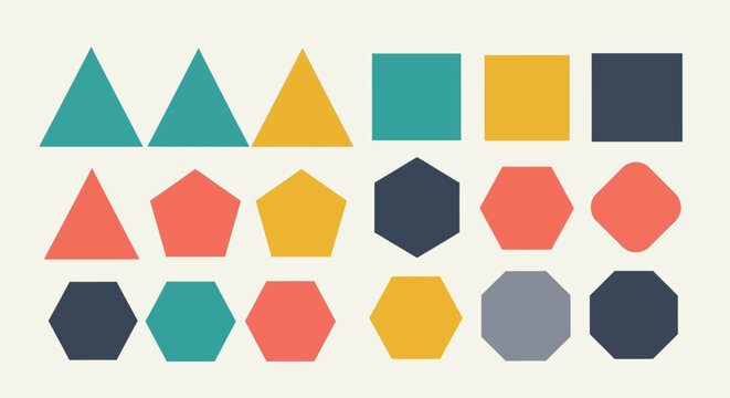 Geometric Shapes Collection: Triangles, Squares, Hexagons, Pentagons, Octagons