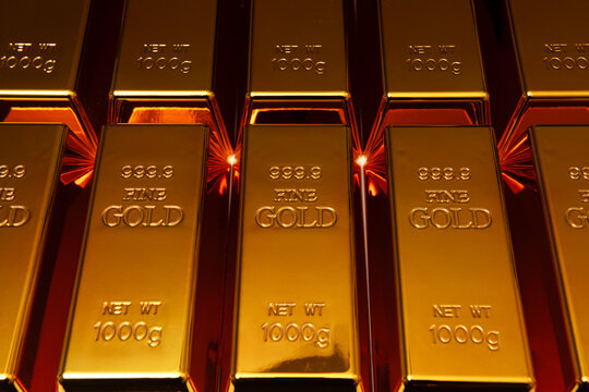 Metal gold texture. Gold and banking concepts. Gold bar in investment. Gold bar background.