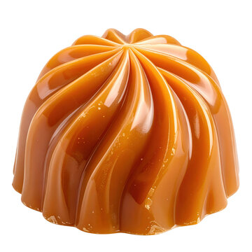 Swirling caramel candy delicious dessert treat isolated on white background