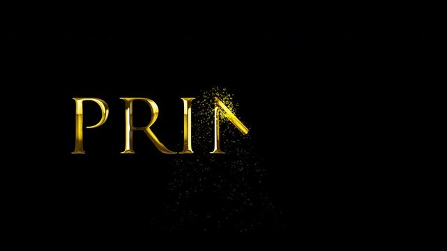 Elegant Prince Gold Typography Animation on Black Background