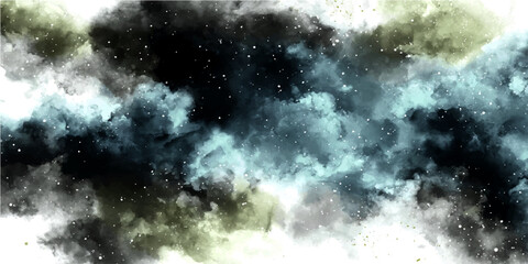 Abstract nebula with dark and light color cloud in outer space and starry background, conveying cosmic wonder and mystery. © Zìyóu