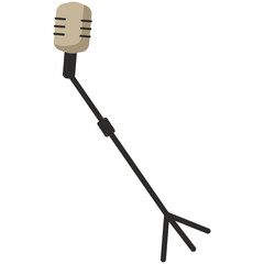 Isolated microphone on stand with adjustable boom arm for studio recording or presentations © Mahmud