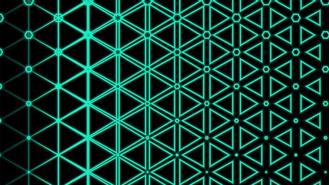 Immersive digital infrastructure loop with hexagonal data grid. Premium abstract technology backdrop for crypto and web3 projects.