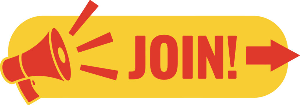 Join us now web banner design isolated modern layout for website header advertising signup invitation and online community growth concepts.