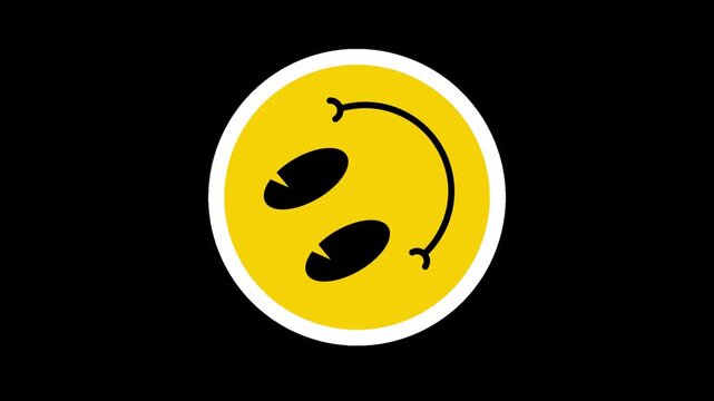 spin sticker emoticon smiley icon 4k alpha channel