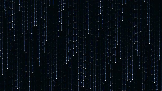 Abstract digital lines flowing down on a dark background