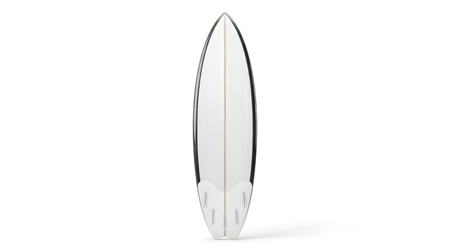 High Tech Surfboard on White Solid Background, Innovative Fitness and Water Sports Equipment with Advanced Materials, Clean Modern Design for Surf Enthusiasts