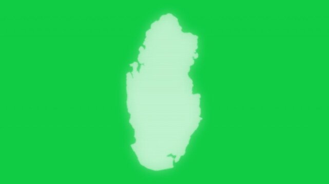 Qatar VHS old screen effect map pop animation green background