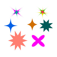 Obraz premium Star icons on white background symbol shape