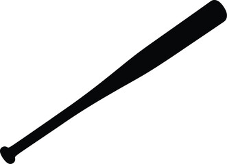 Naklejka premium Black silhouette of a baseball bat used for sports games and training isolated on a simple design