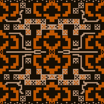 Ethnic Pixel Geometric Pattern